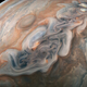Swirls of gas on the surface of Jupiter.